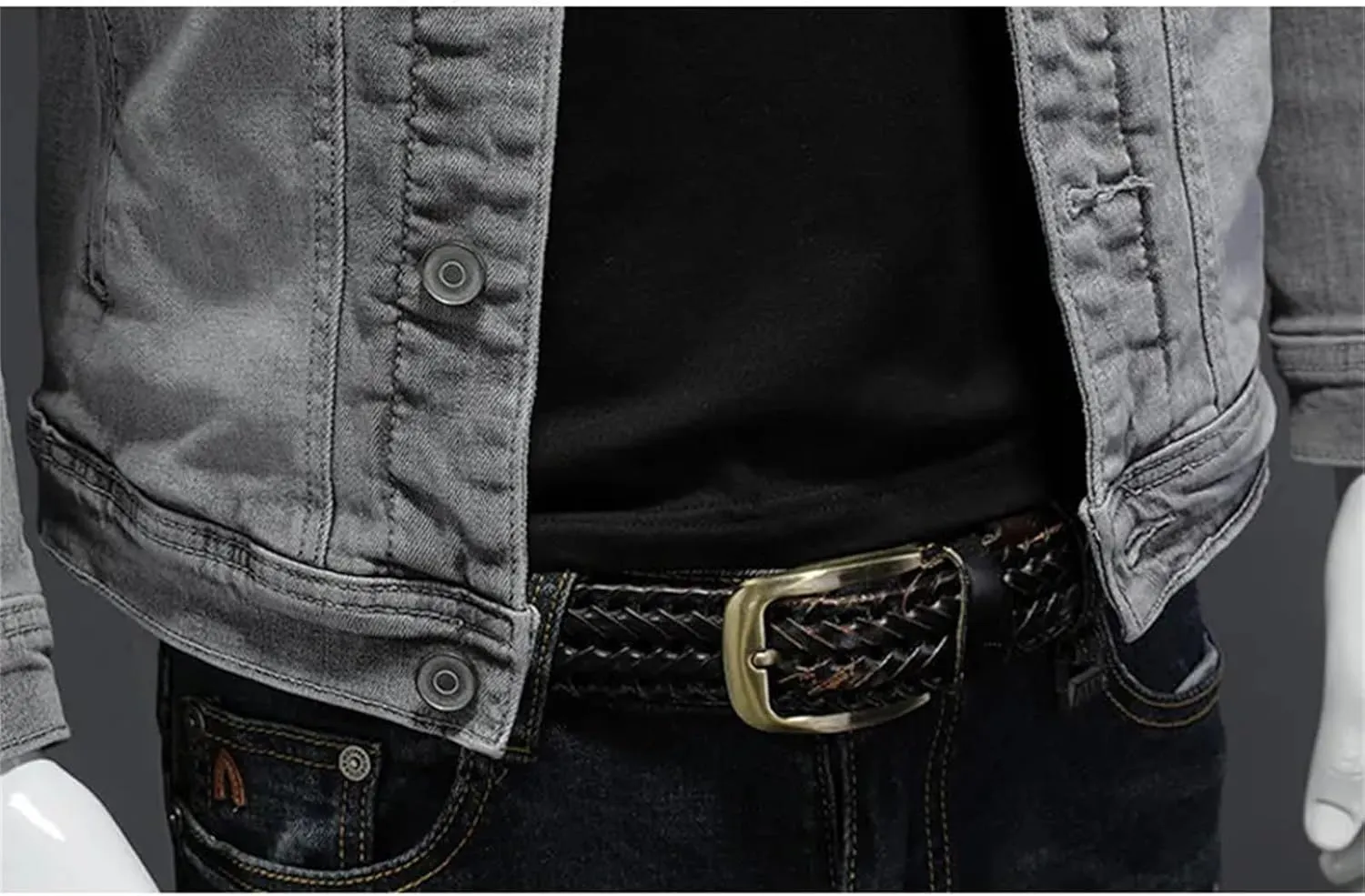 Mnjyihy Men Bomber Denim Jacket Jean Coats Classic Lapel Motorcycle Cotton Slim Fit Trucker Coat