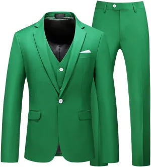 MOGU Men 3 Piece Suit Slim Fit Wedding Tuxedos Formal Prom Suits