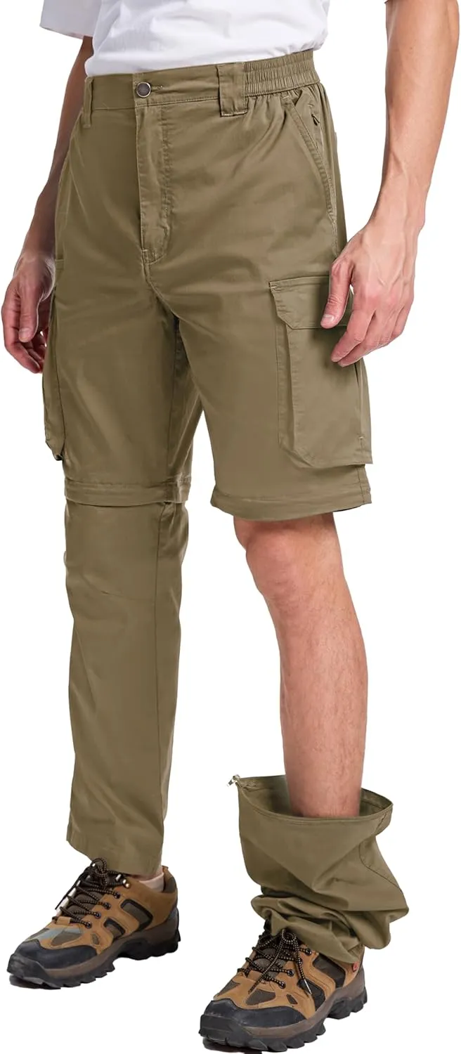NATUVENIX Hiking Pants Men Quick Dry Convertible Fishing Pants for Men Zip Off Lightweight Mens Cargo Pants Outdoor Travel