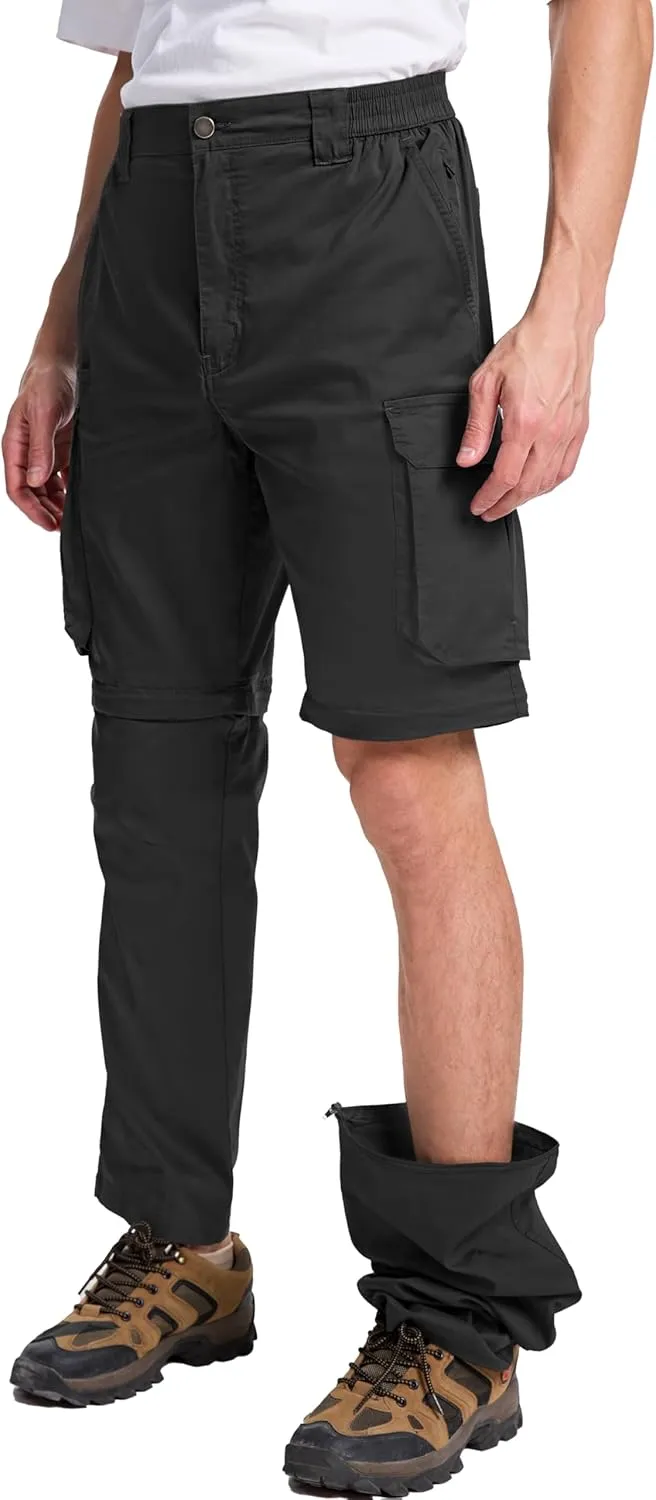 NATUVENIX Hiking Pants Men Quick Dry Convertible Fishing Pants for Men Zip Off Lightweight Mens Cargo Pants Outdoor Travel
