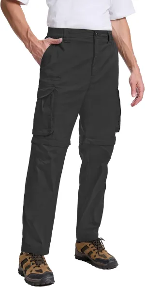 NATUVENIX Hiking Pants Men Quick Dry Convertible Fishing Pants for Men Zip Off Lightweight Mens Cargo Pants Outdoor Travel