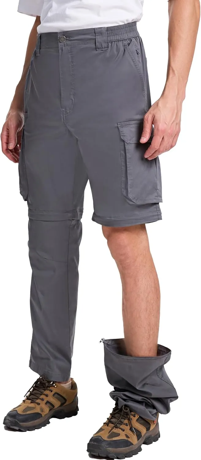 NATUVENIX Hiking Pants Men Quick Dry Convertible Fishing Pants for Men Zip Off Lightweight Mens Cargo Pants Outdoor Travel