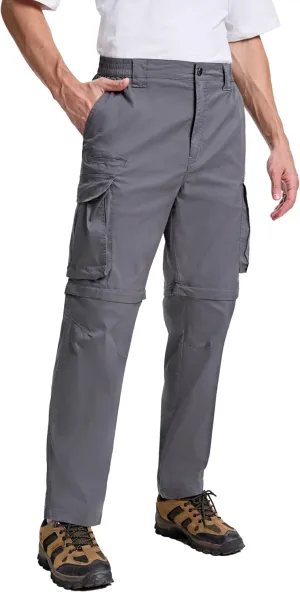 NATUVENIX Hiking Pants Men Quick Dry Convertible Fishing Pants for Men Zip Off Lightweight Mens Cargo Pants Outdoor Travel