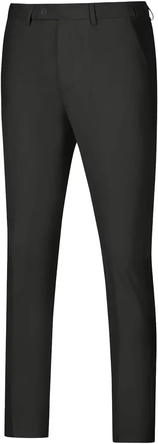 Netsky Men's Dress Pants Slim Fit Stretch Expandable-Waist Flat Front Dress Pant