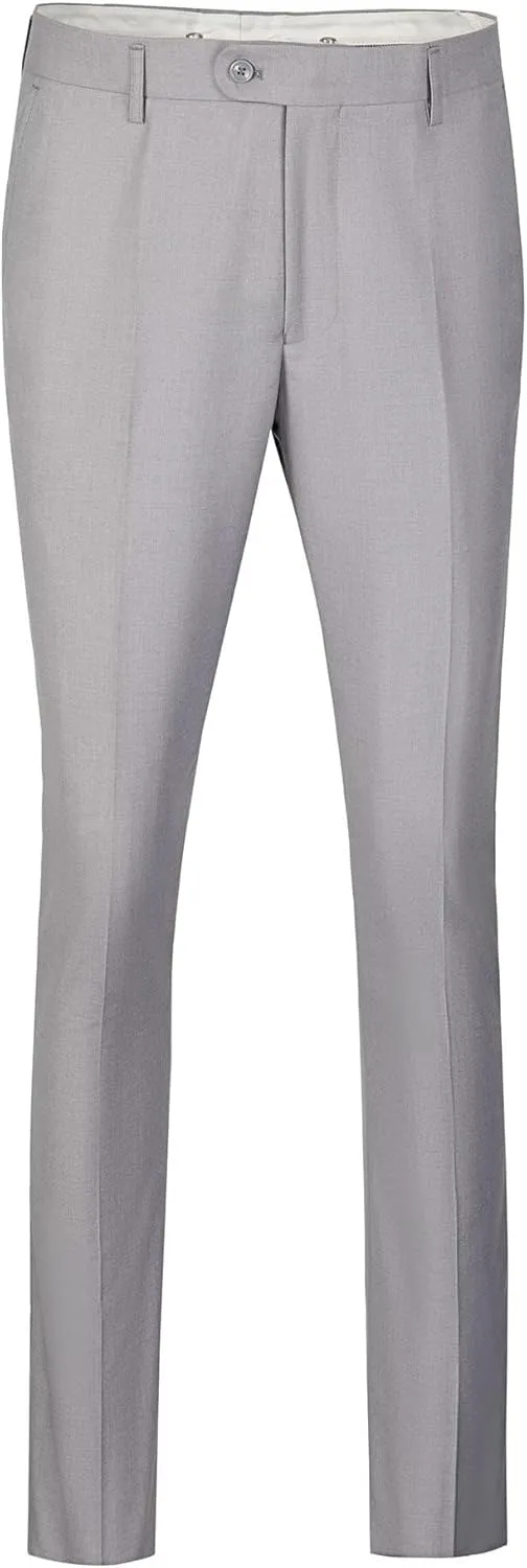 Netsky Men's Dress Pants Slim Fit Stretch Expandable-Waist Flat Front Dress Pant