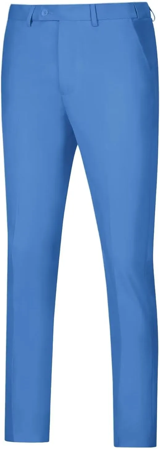 Netsky Men's Dress Pants Slim Fit Stretch Expandable-Waist Flat Front Dress Pant