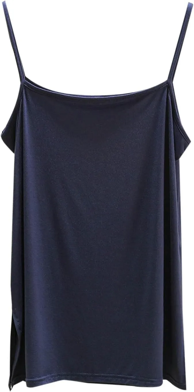 Oplxuo Women Camisole Spaghetti Strap Tank Top Casual Loose Layering Cami Undershirt for Yoga