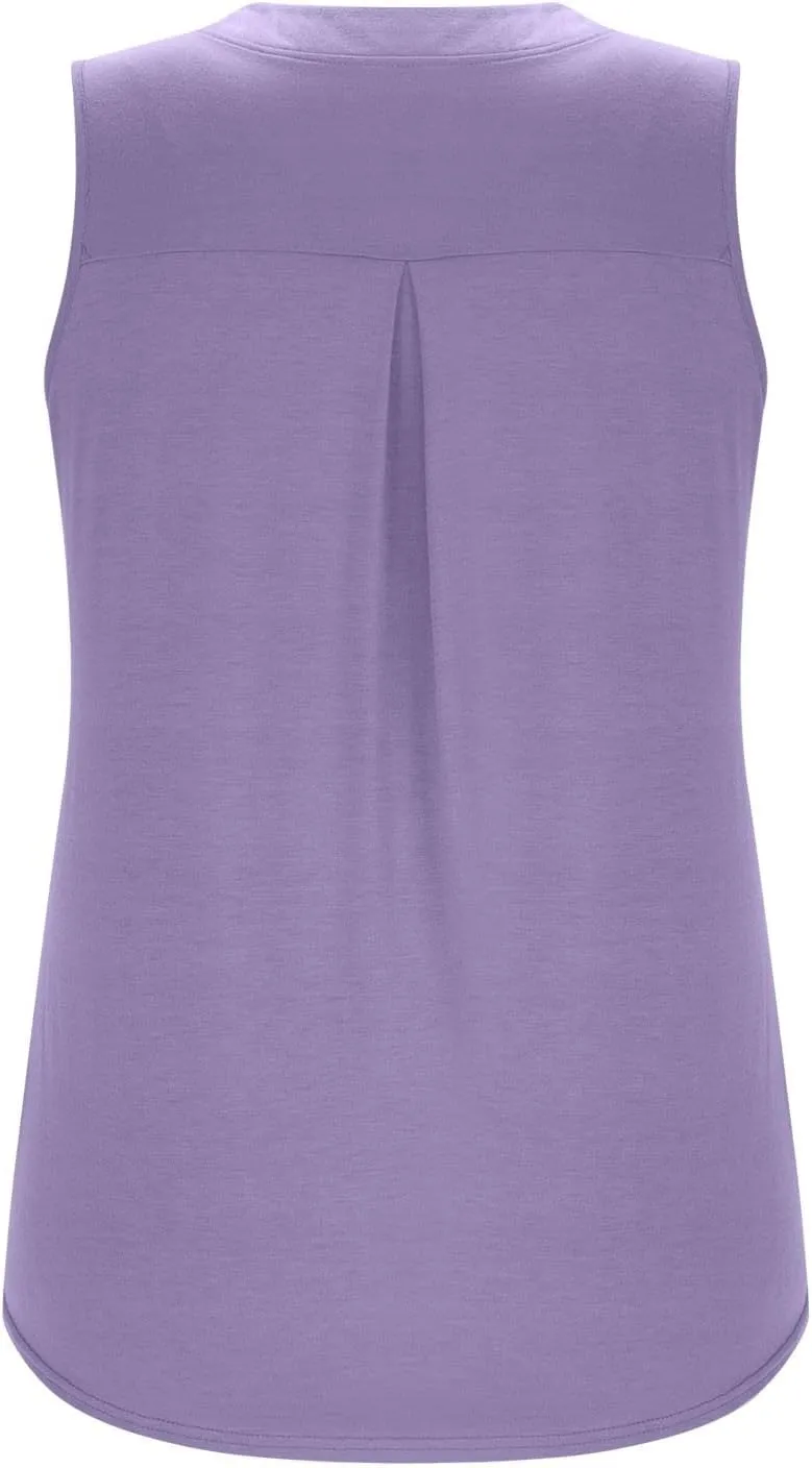 Oplxuo Women V Neck Pleated Tank Tops Trendy Dressy Sleeveless Shirts Casual Cute Blouses Solid Summer Tanks