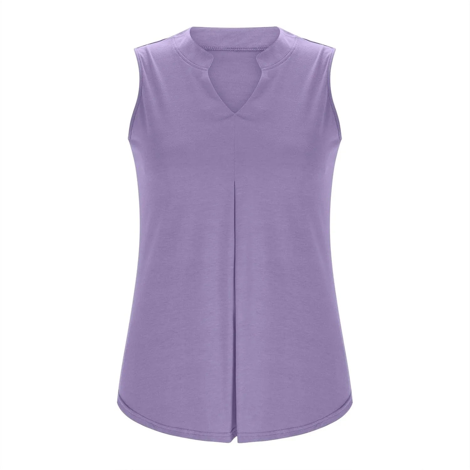 Oplxuo Women V Neck Pleated Tank Tops Trendy Dressy Sleeveless Shirts Casual Cute Blouses Solid Summer Tanks