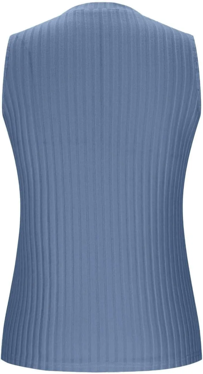 Oplxuo Womens Crew Neck Ribbed Tank Tops Sleeveless Basic Tops Sexy Slim Fit Tee Shirts Summer Clothes 2025