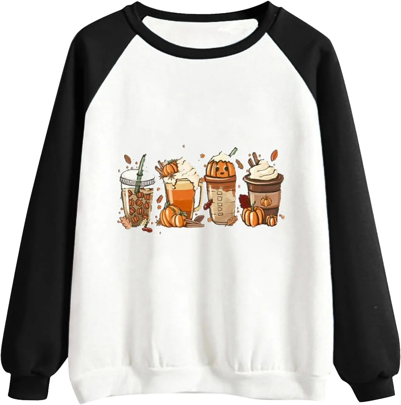 Oversized Sweatshirt for Women Halloween Graphic Cute T Shirts Long Sleeve Crew Neck Color Block Loose Casual Tops
