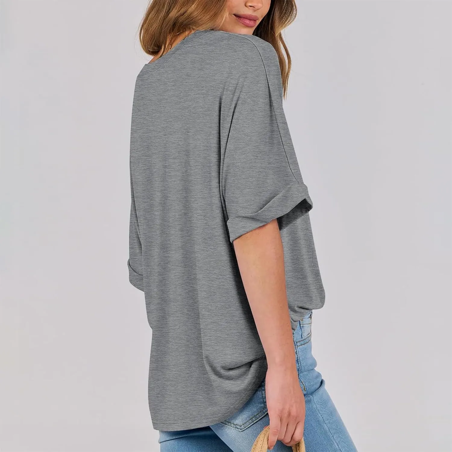 Oversized Tshirts for Women,2024 Summer Trendy Striped Short Sleeve Shirts,Casual Crewneck Daily Workout Tops
