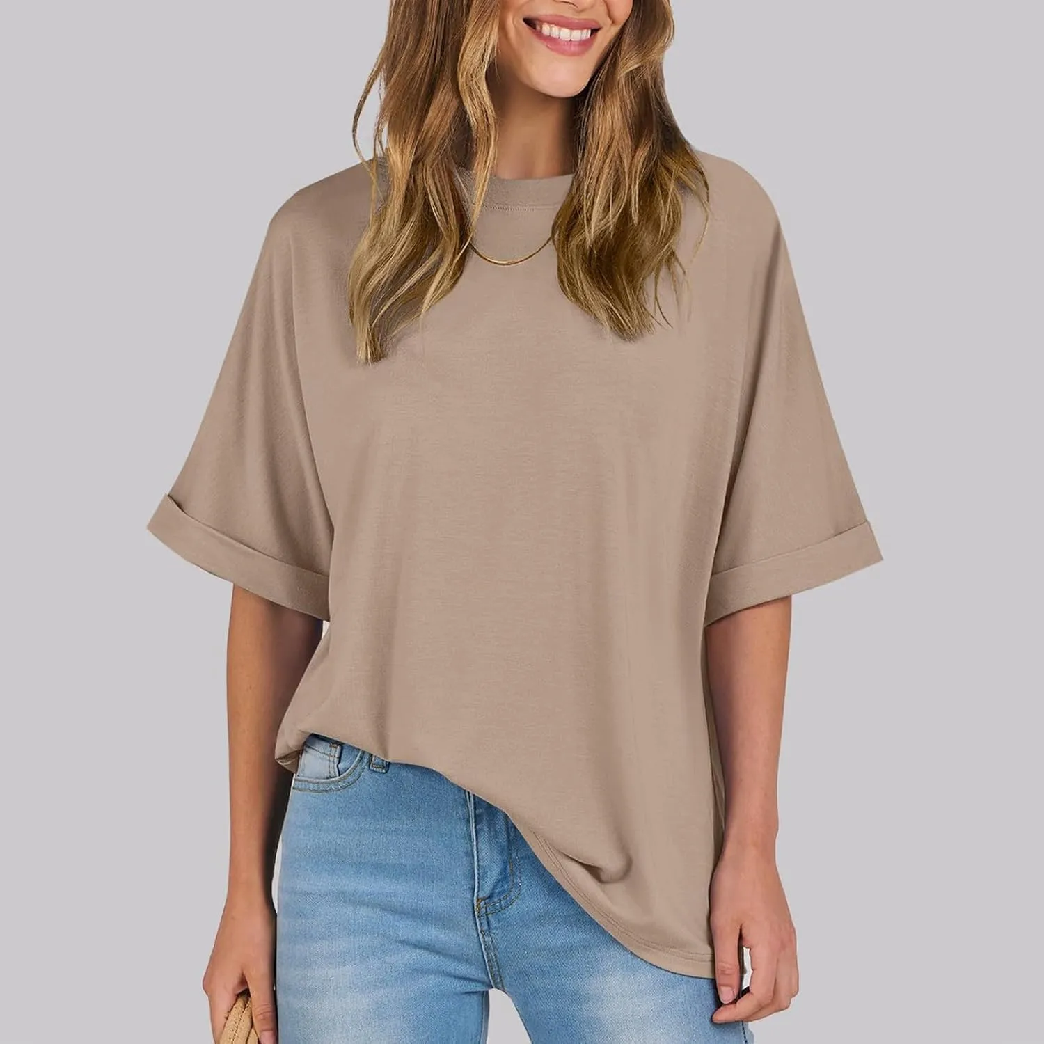 Oversized Tshirts for Women,2024 Summer Trendy Striped Short Sleeve Shirts,Casual Crewneck Daily Workout Tops
