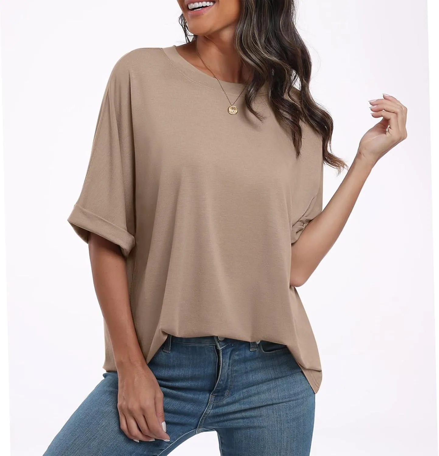 Oversized Tshirts for Women,2024 Summer Trendy Striped Short Sleeve Shirts,Casual Crewneck Daily Workout Tops