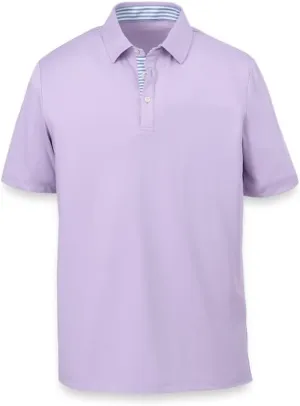 Paul Fredrick Men's Performance Blend Three Button Polo