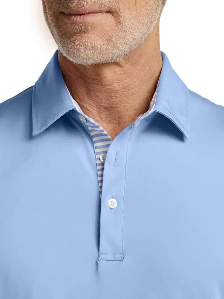 Paul Fredrick Men's Performance Blend Three Button Polo