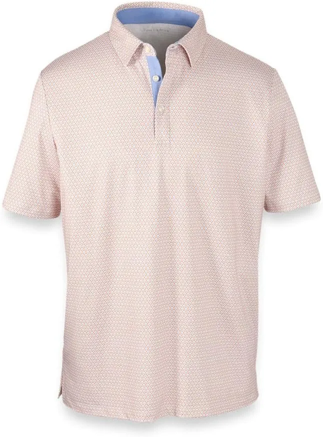 Paul Fredrick Men's Performance Blend Three Button Polo