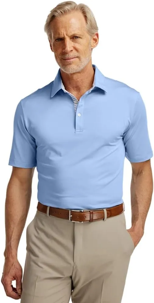 Paul Fredrick Men's Performance Blend Three Button Polo