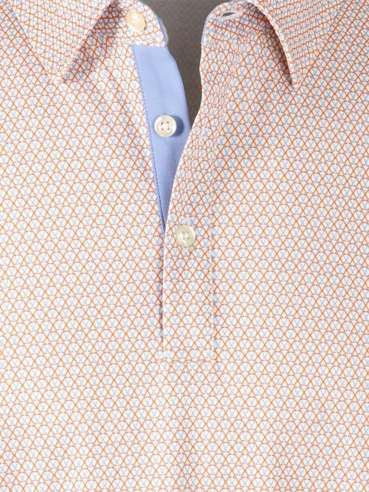 Paul Fredrick Men's Performance Blend Three Button Polo