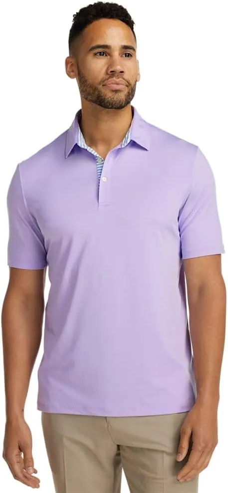 Paul Fredrick Men's Performance Blend Three Button Polo