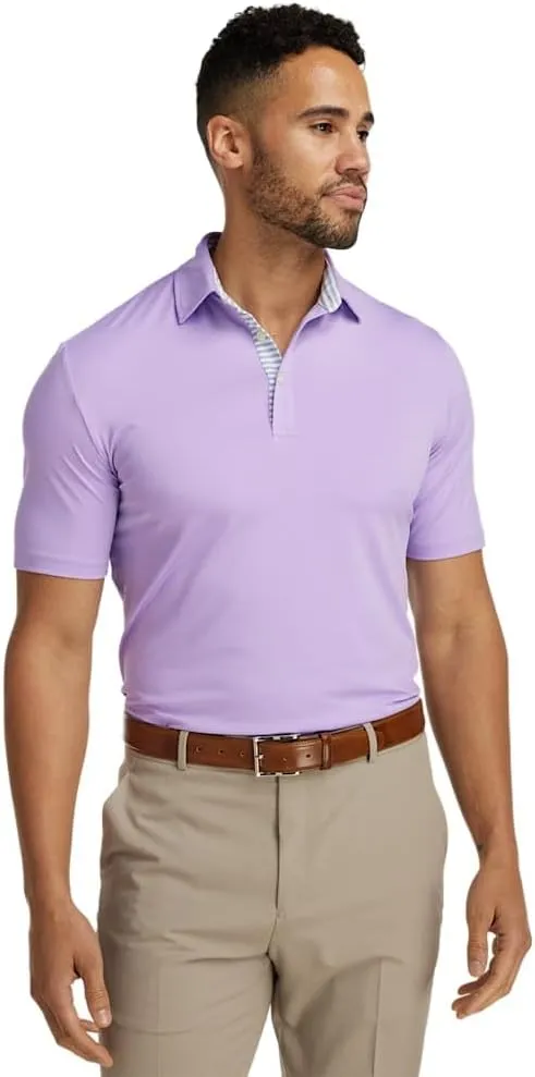Paul Fredrick Men's Performance Blend Three Button Polo