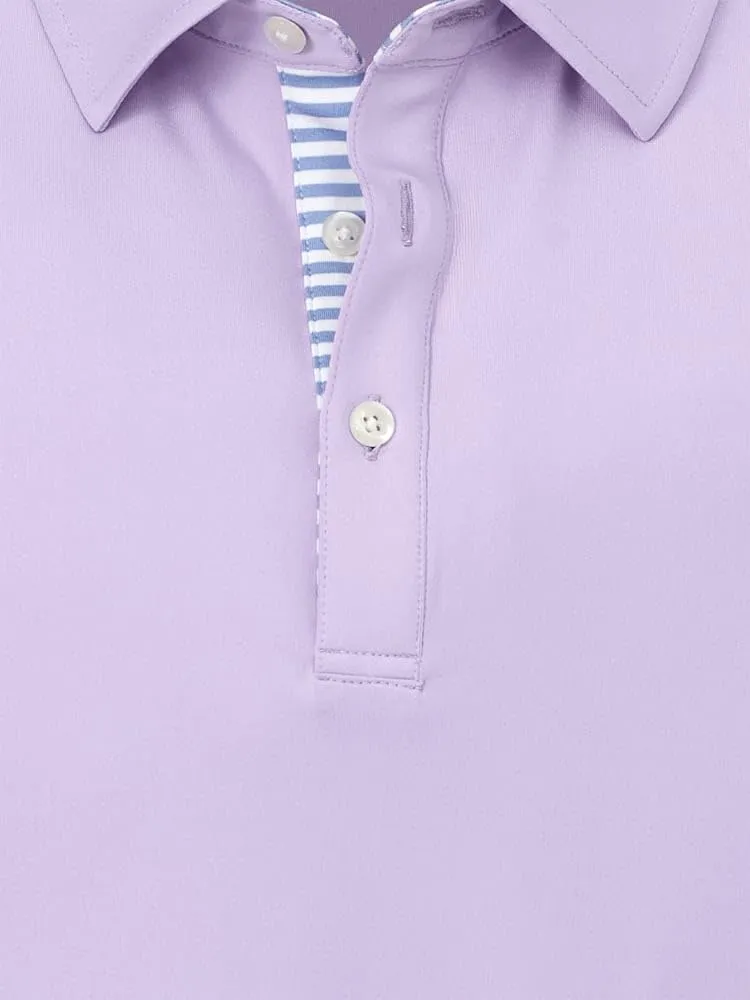 Paul Fredrick Men's Performance Blend Three Button Polo