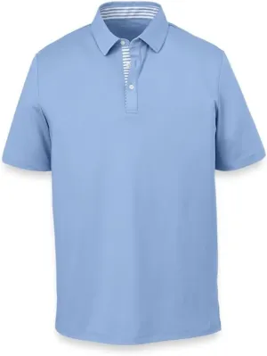 Paul Fredrick Men's Performance Blend Three Button Polo