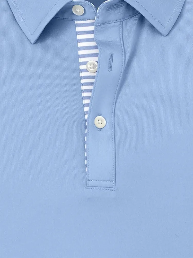 Paul Fredrick Men's Performance Blend Three Button Polo