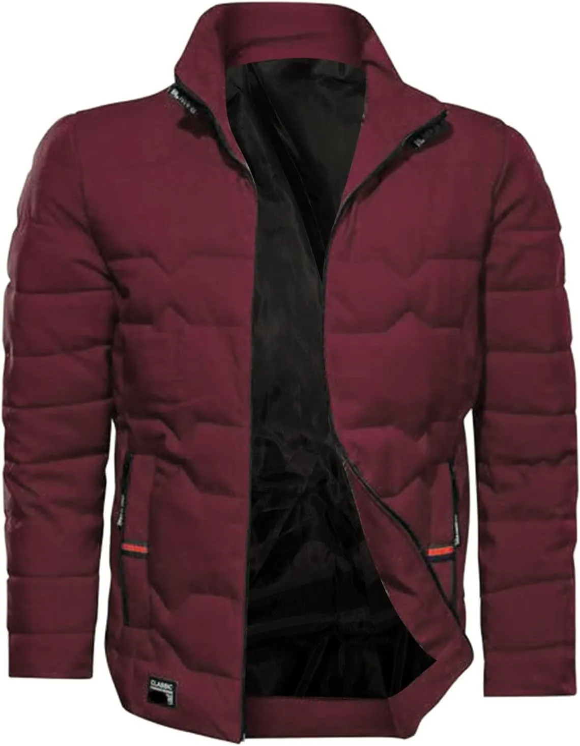 Puffer Jacket Men Waterproof Lightweight Thicken Warm Puffer Coat Big and Tall Outdoor Down Coat with Pockets