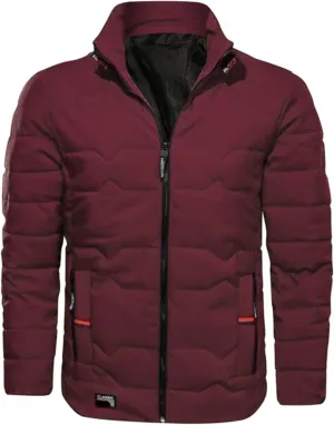 Puffer Jacket Men Waterproof Lightweight Thicken Warm Puffer Coat Big and Tall Outdoor Down Coat with Pockets