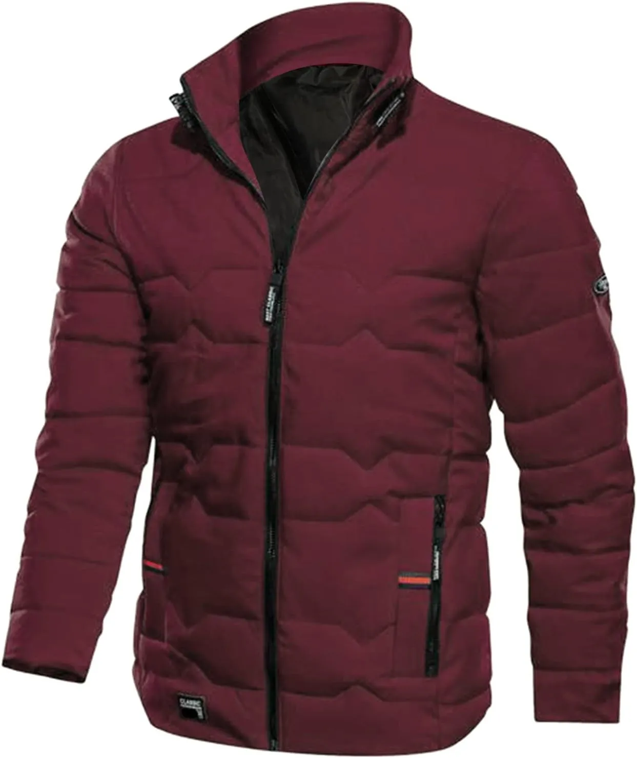 Puffer Jacket Men Waterproof Lightweight Thicken Warm Puffer Coat Big and Tall Outdoor Down Coat with Pockets