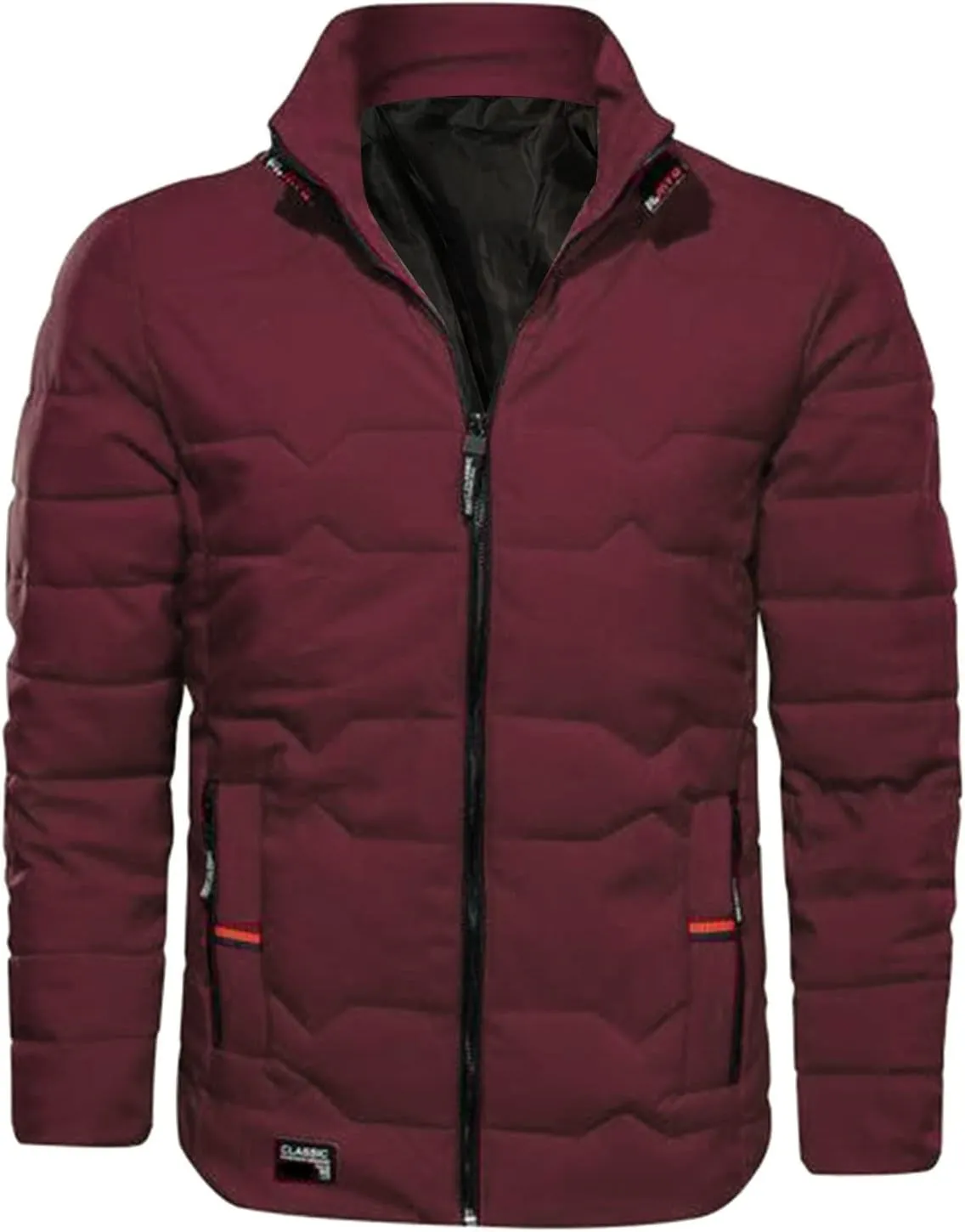 Puffer Jacket Men Waterproof Lightweight Thicken Warm Puffer Coat Big and Tall Outdoor Down Coat with Pockets