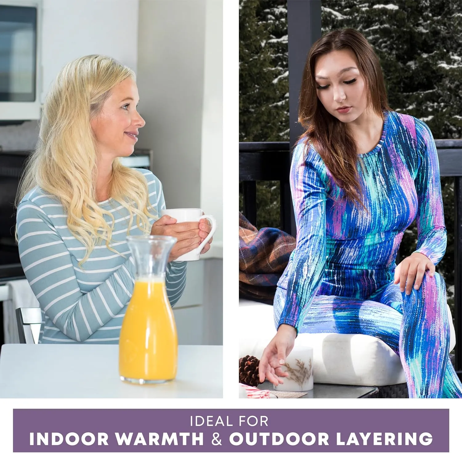 Rocky Thermal Underwear for Women, Long Johns Fleece Lined Set, Shirt & Pants, Base Layer w/Leggings/Bottoms Ski/Extreme Cold