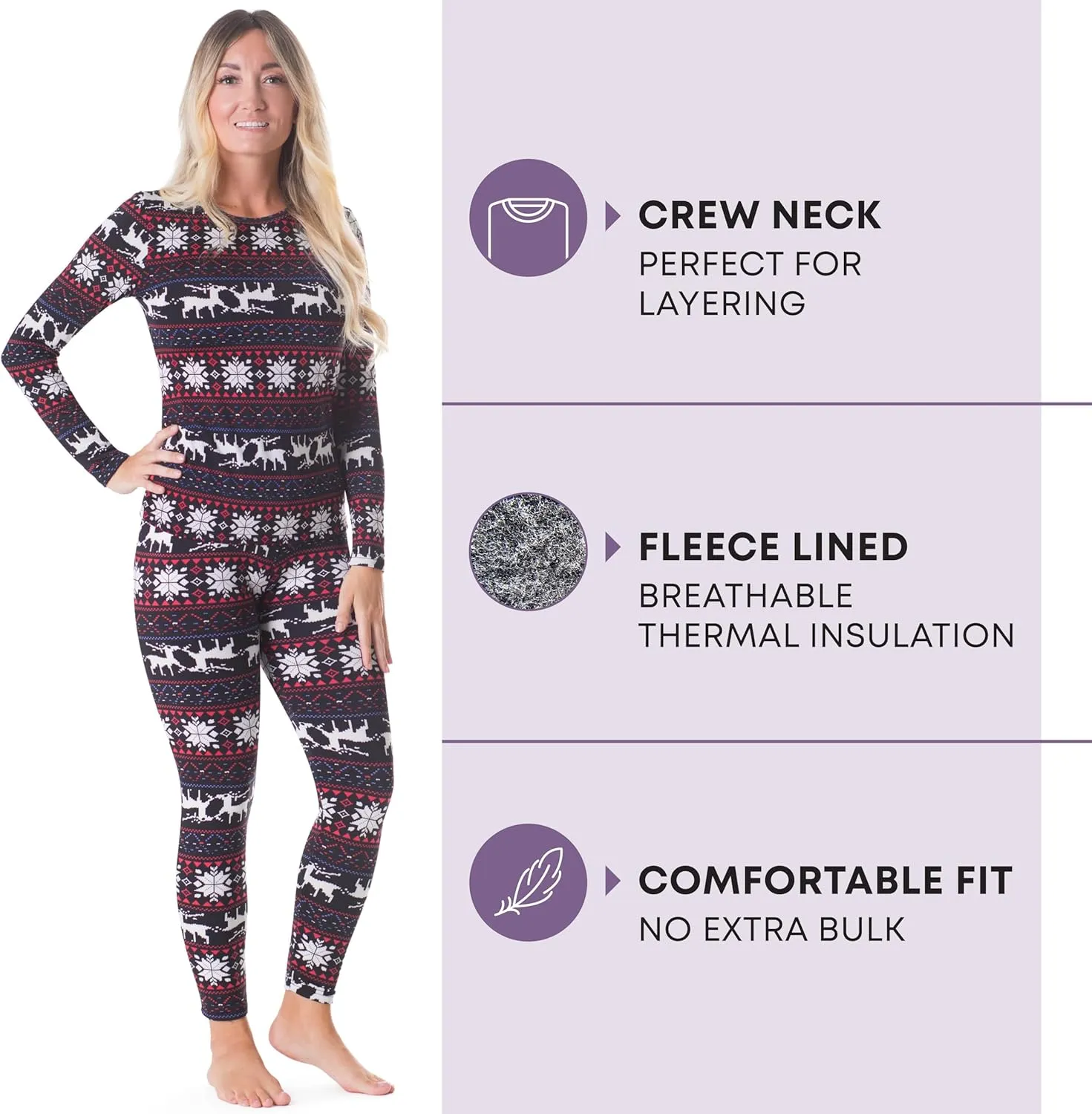 Rocky Thermal Underwear for Women, Long Johns Fleece Lined Set, Shirt & Pants, Base Layer w/Leggings/Bottoms Ski/Extreme Cold