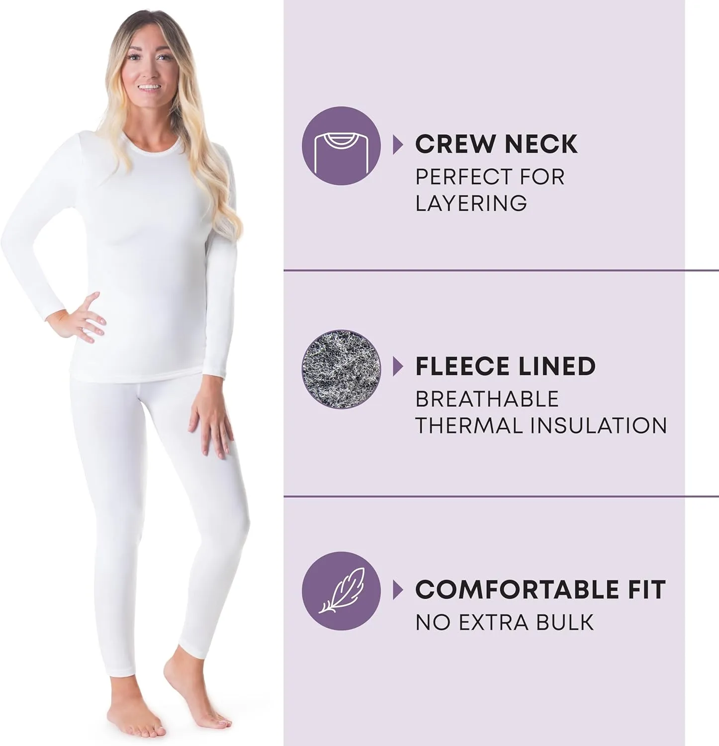 Rocky Thermal Underwear for Women, Long Johns Fleece Lined Set, Shirt & Pants, Base Layer w/Leggings/Bottoms Ski/Extreme Cold