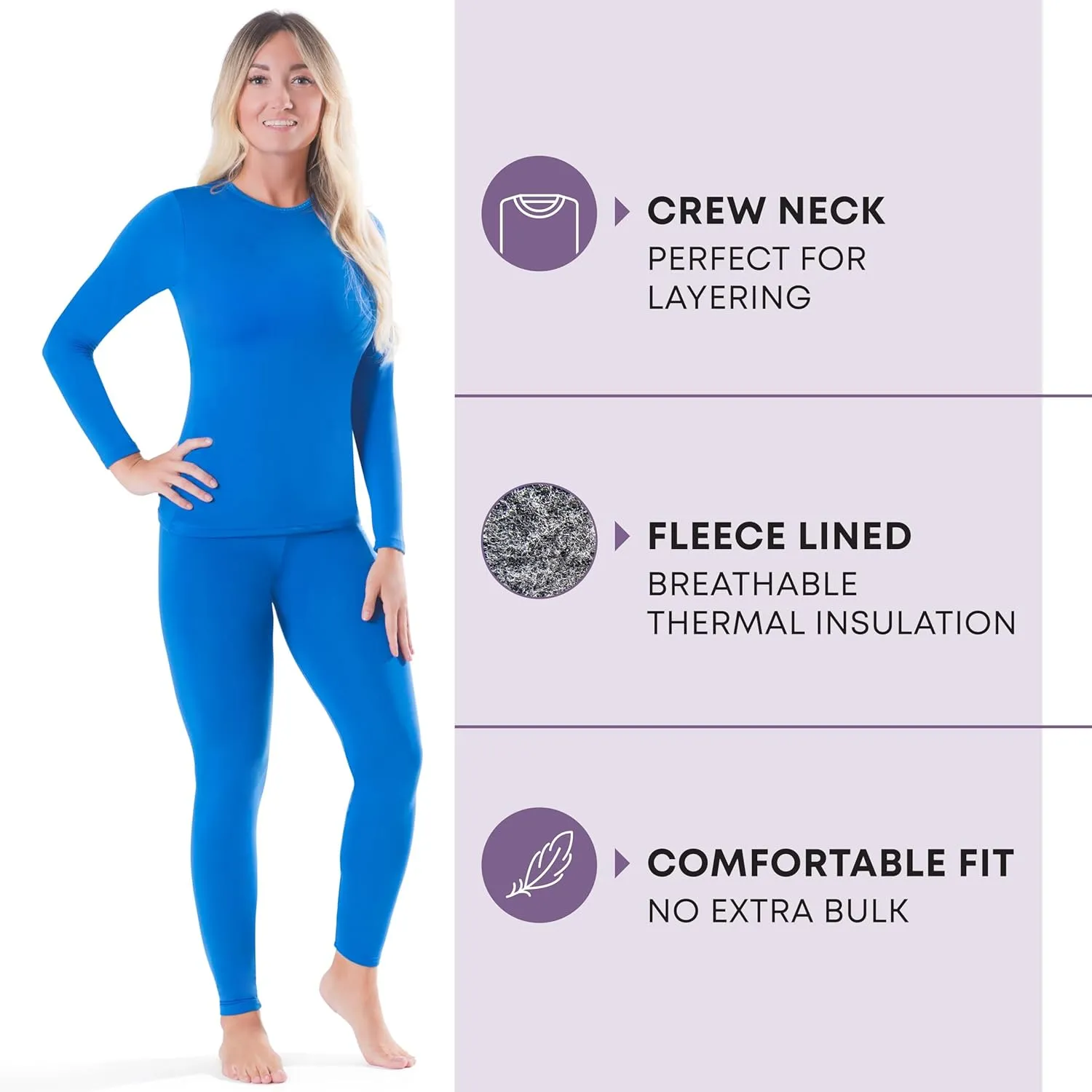 Rocky Thermal Underwear for Women, Long Johns Fleece Lined Set, Shirt & Pants, Base Layer w/Leggings/Bottoms Ski/Extreme Cold