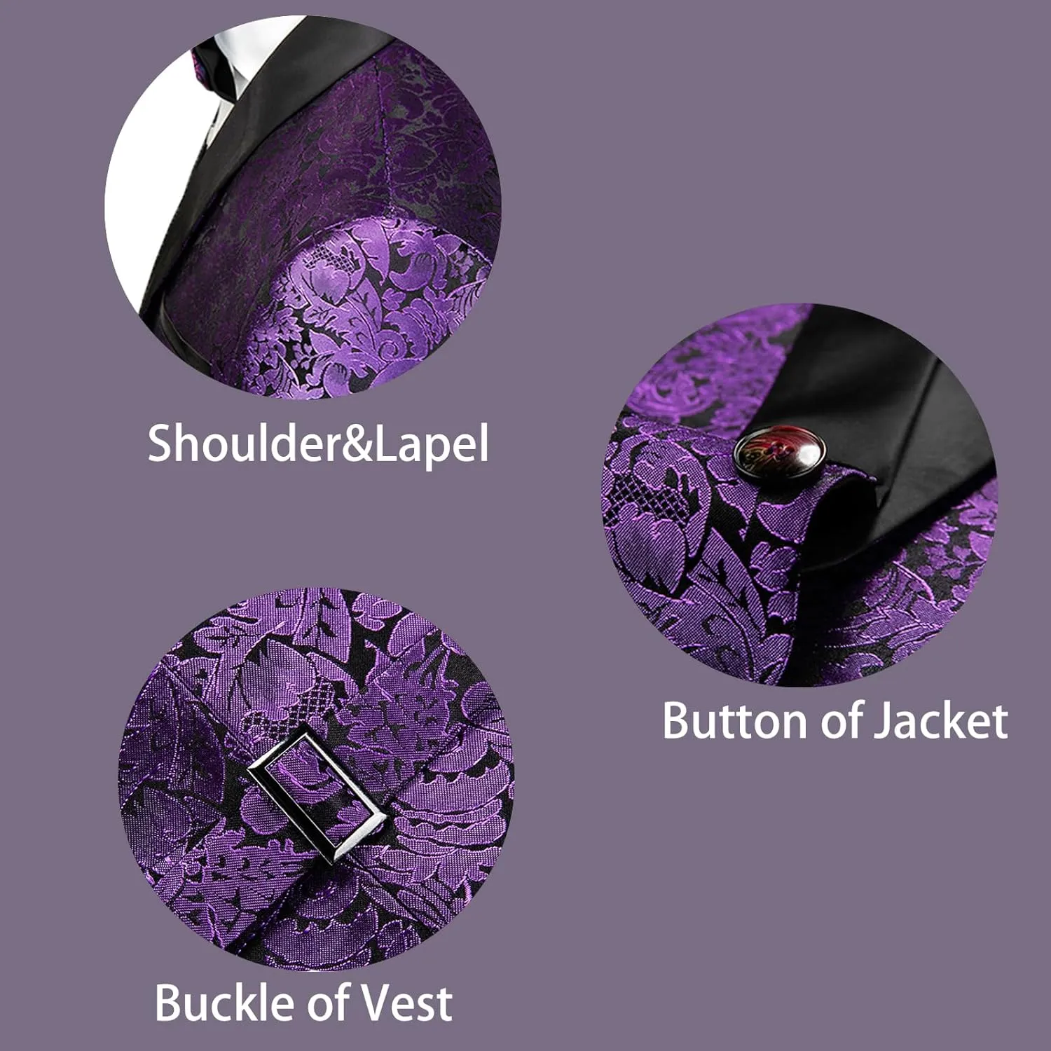 Rogers & Morris Tuxedo Suits for Men Regular fit 3 Piece Pasiley Floral Patterm Homecoming Outfits