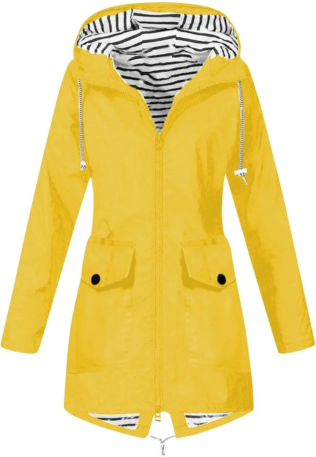 SGASY Rain Jacket Women 2024 Fall Lightweight Waterproof Raincoat Windbreaker Anorak Jacket Outdoor Hooded Trench Coats