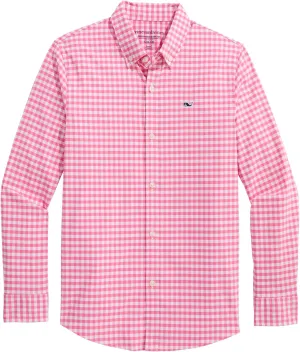 vineyard vines Boys Skysail Gingham Performance Cotton Shirt