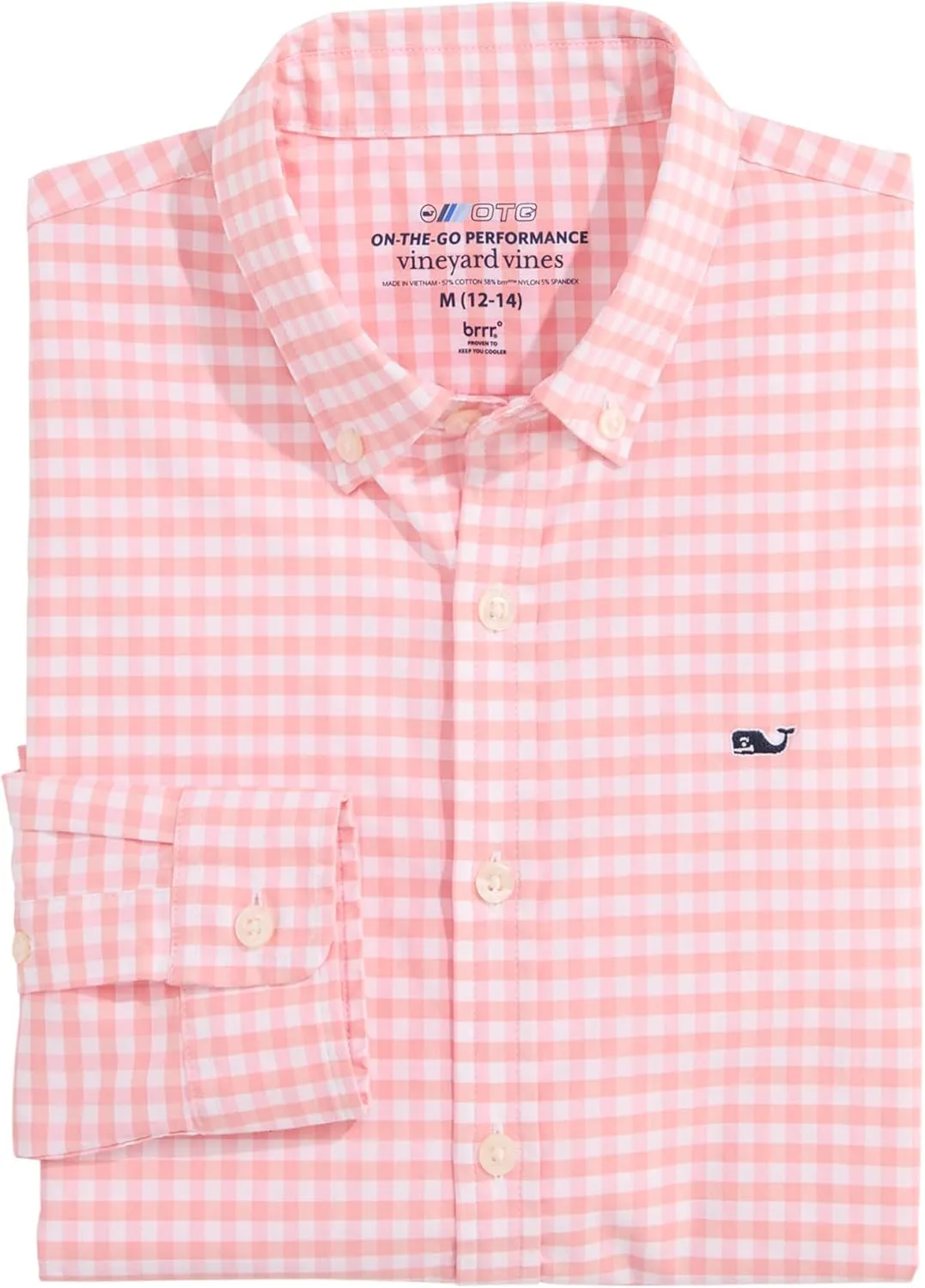 vineyard vines Boys Skysail Gingham Performance Cotton Shirt