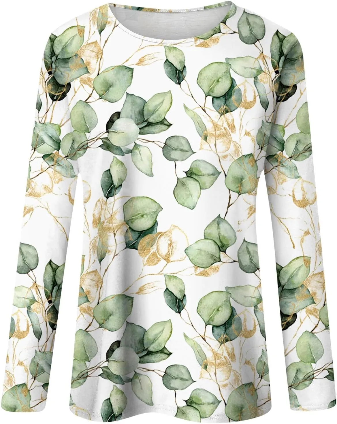 Vintage Tees for Women Women's Fashion Casual Round Neck Long Sleeve Printed T-Shirt Top