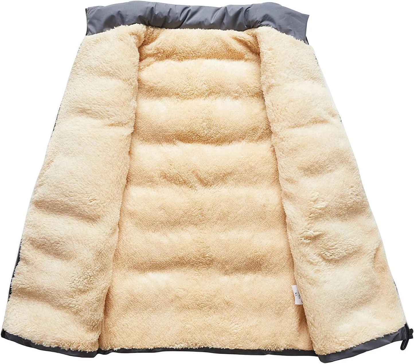 WENKOMG1 Winter Sherpa Lined Vest For Man,Solid Fleece Lined Packable Sleeveless Outerwear Zip Up Ski Vest Big And Tall