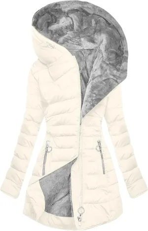 Winter Coats for Women 2024 Plus Size Fleece Lined Hood Zip up Padded Jacket Casual Thicken Warm Puffer Parka Outwear