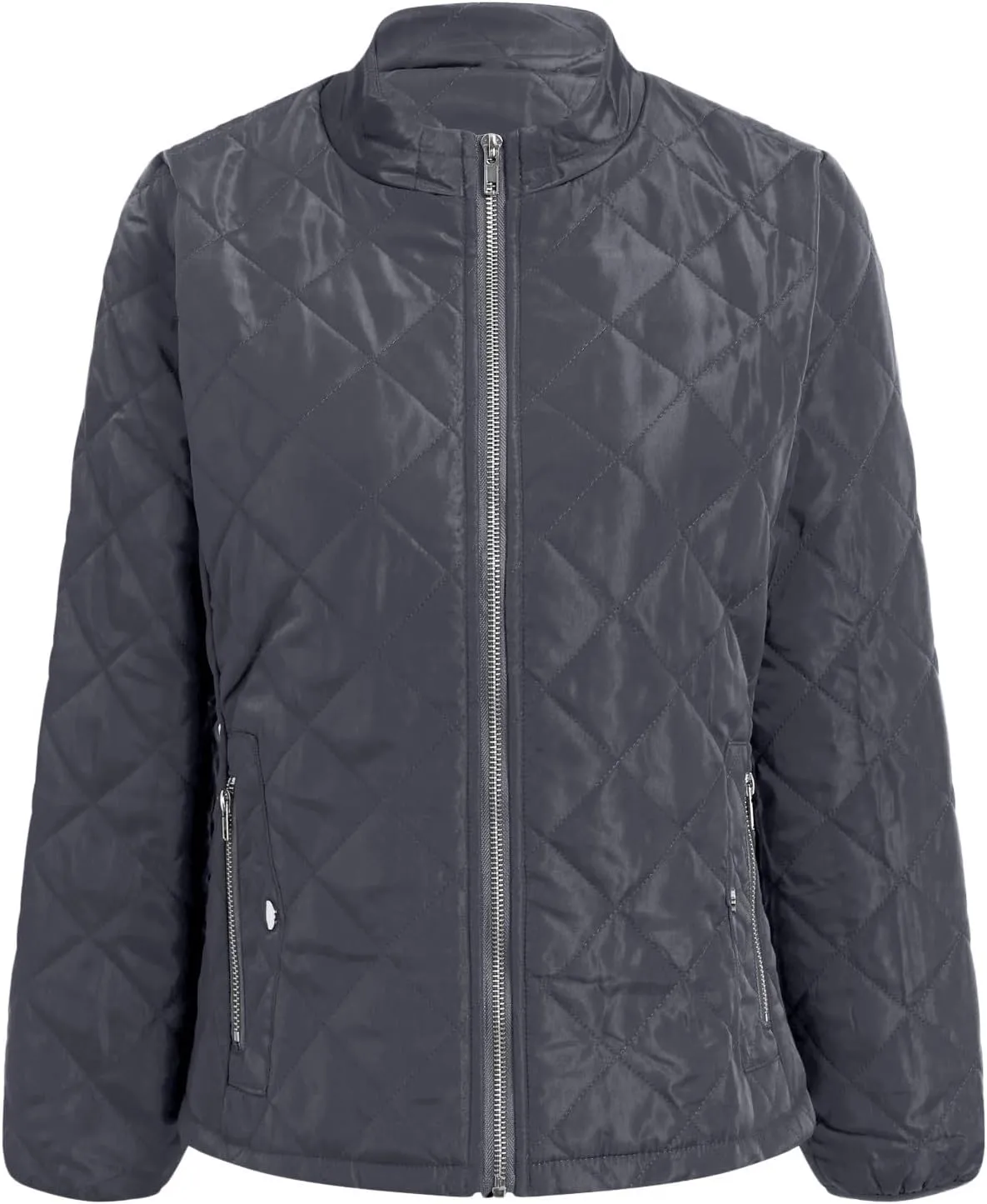 Winter Coats for Women Casual Long Sleeve Warm Quilted Jacket Full Zip Cropped Puffer Coat 2024 Outdoor Outing Outwear