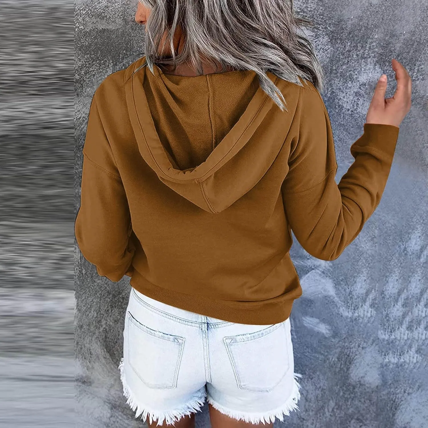 Women Oversized Hoodie Tie Dye Sweatshirt Teen Girl Button Down Teen Tops Casual Long Sleeve Oversize Pullover