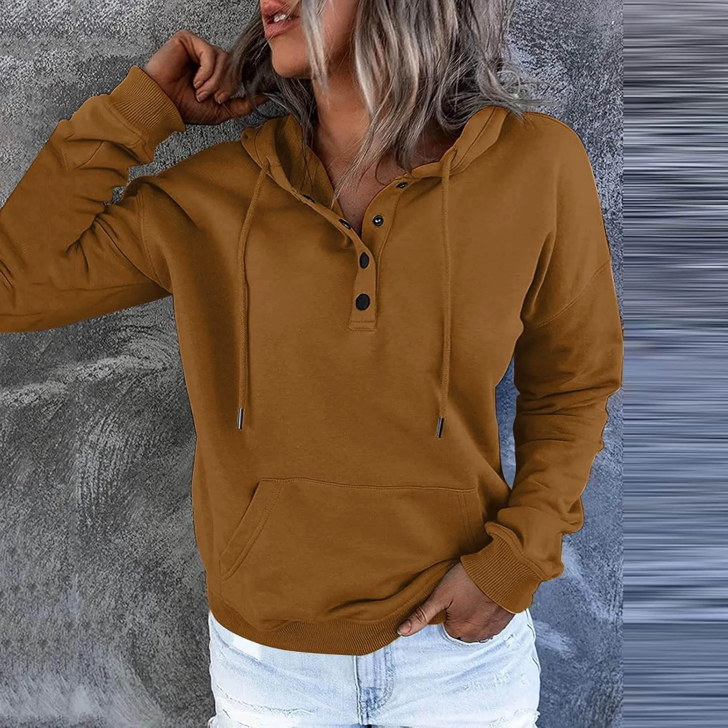 Women Oversized Hoodie Tie Dye Sweatshirt Teen Girl Button Down Teen Tops Casual Long Sleeve Oversize Pullover