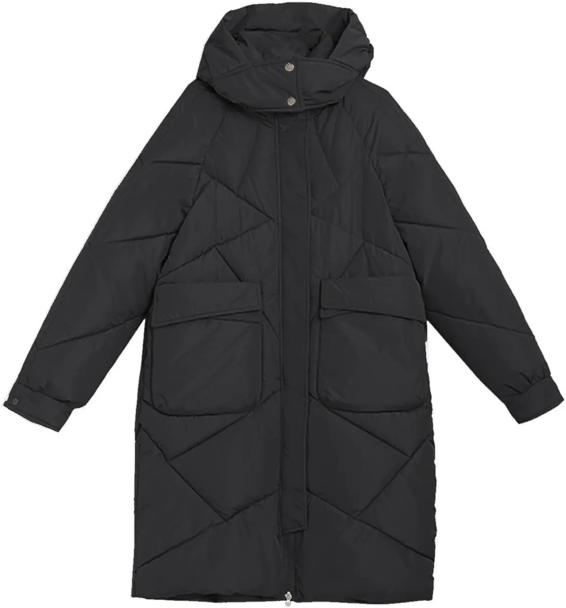 Women's 2024 Long Puffer Jacket Thickened Winter Coat Drawstring Hooded Zip Puffer Jacket Quilted Baggy Down Parka