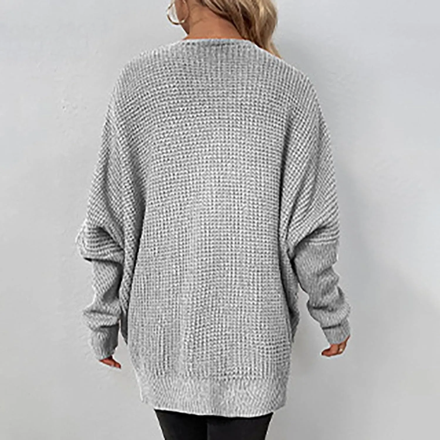 Women's Casual Fall Cardigan Sweater Long Sleeve Open Front Cardigans Button Down Oversized Knit Outwear with Pockets