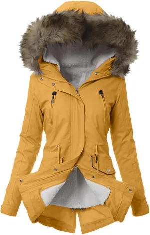 Womens Quilted Puffer Jacket Lightweight Hooded Long Sleeve Zip Up Fleece Coat Outdoor Overcoat 2024 Fashion Outwear