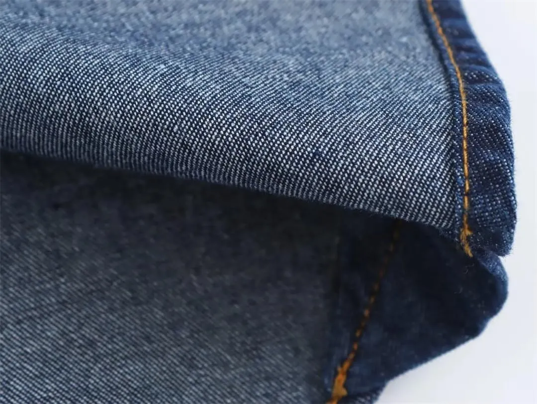 Women's Soft Denim Shirt Jacket Short Solid Button Business Casual Jean Coats